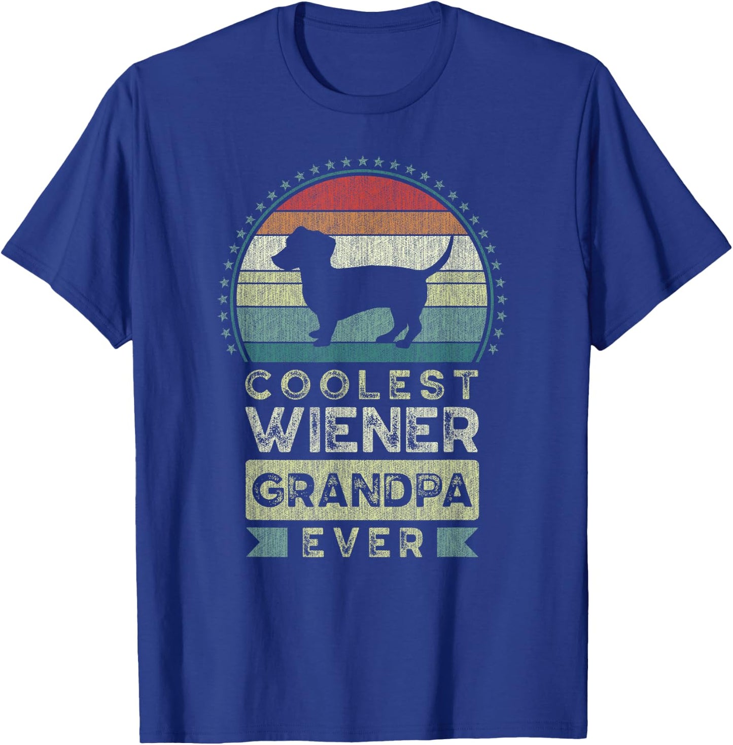 Coolest Wiener Grandpa Ever, Father's Day, Dachshund T-Shirt - T-Shirt | Royal