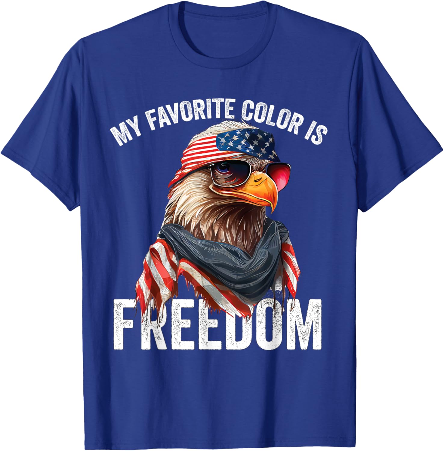 My Favorite Color Is Freedom Patriotic Eagle American Flag Kids Men T-Shirt - T-Shirt | Royal