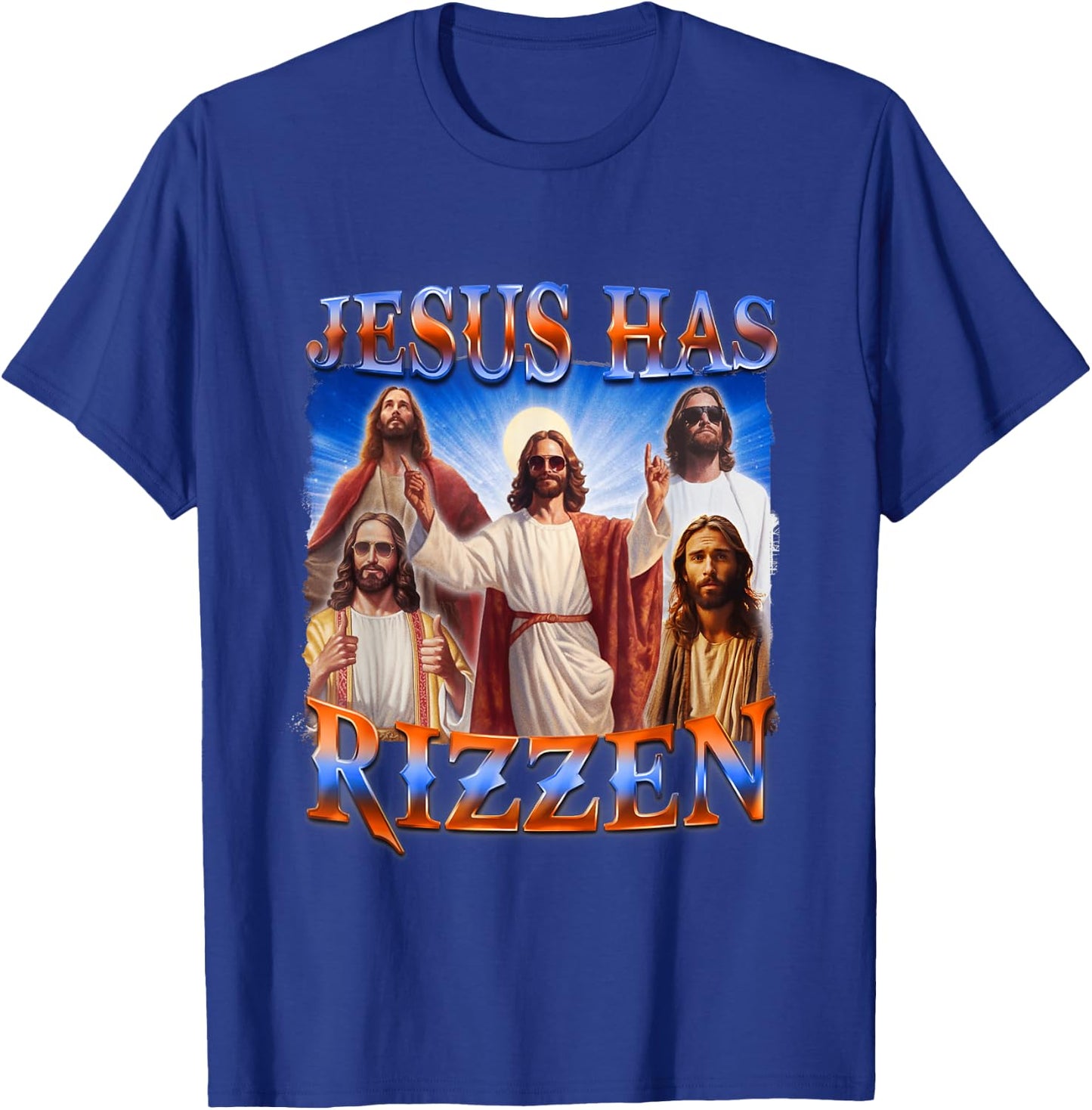 Jesus Has Rizzen Christian Men Women Bible Faith T-Shirt - T-Shirt | Royal