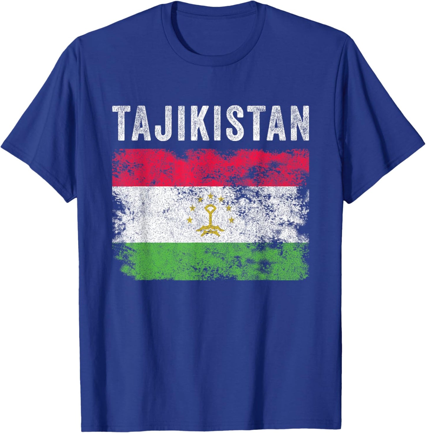 Tajikistan Flag Distressed - Men Women - Tajikistani Flag T-Shirt - T-Shirt | Royal