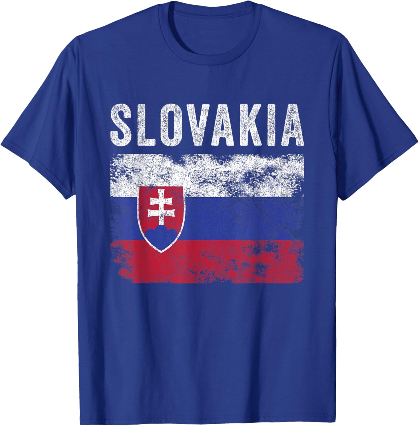 Slovakia Flag Distressed - Men Women Kids - Slovak Flag T-Shirt - T-Shirt | Royal