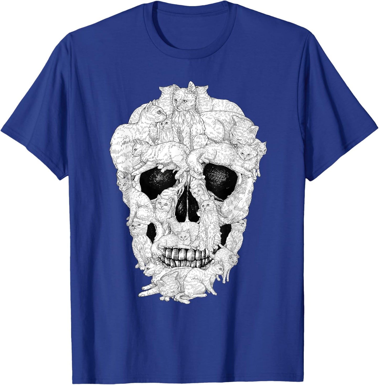 Best Cat Skull Women Halloween Skeleton Cat Lover T-Shirt - T-Shirt | Royal