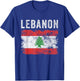 Lebanon Flag Distressed - Men Women Kids - Lebanese Flag T-Shirt - T-Shirt | Royal