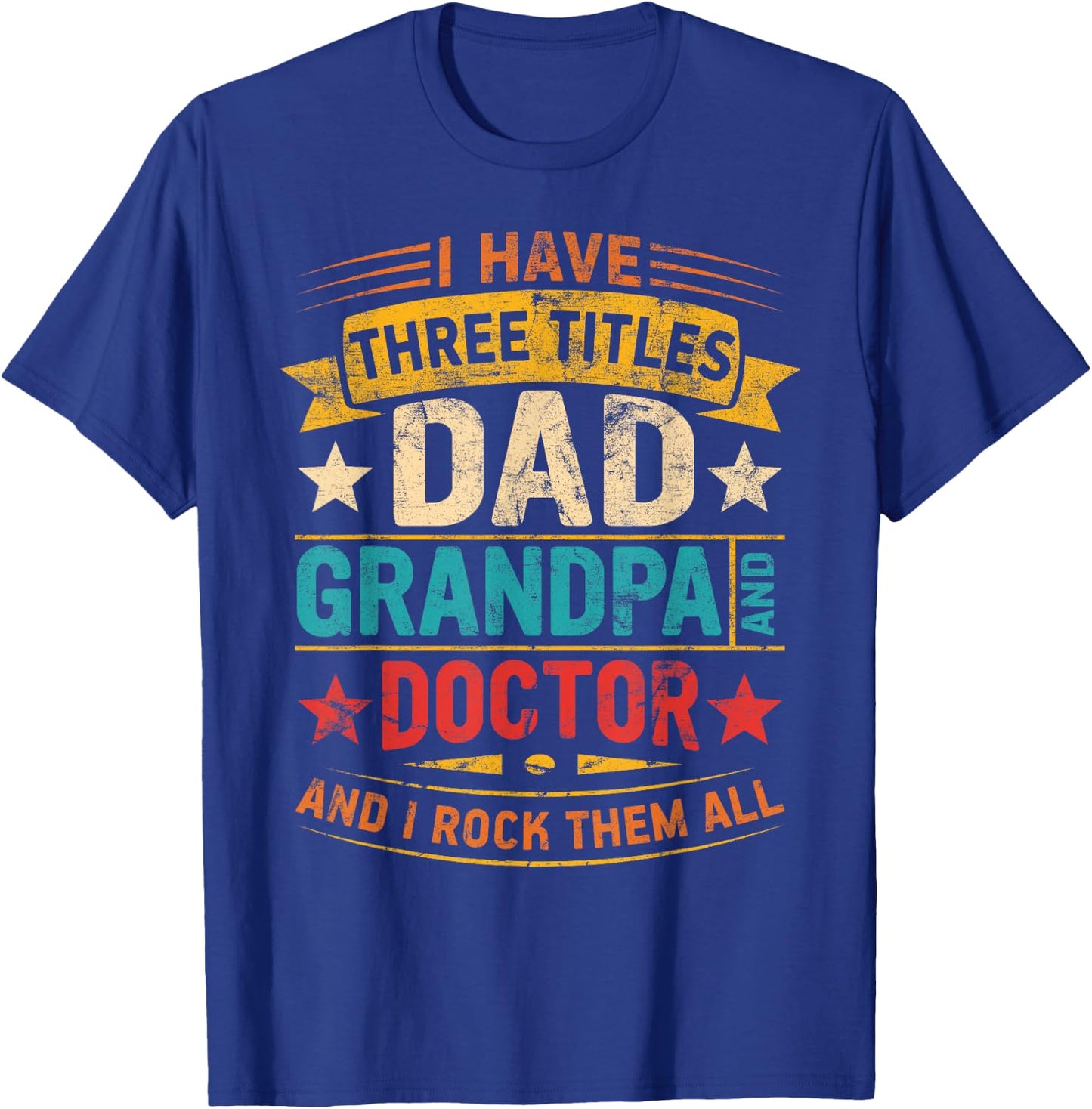 Doctor grandpa funny Doctor dad fathers day retro T-Shirt - T-Shirt | Royal