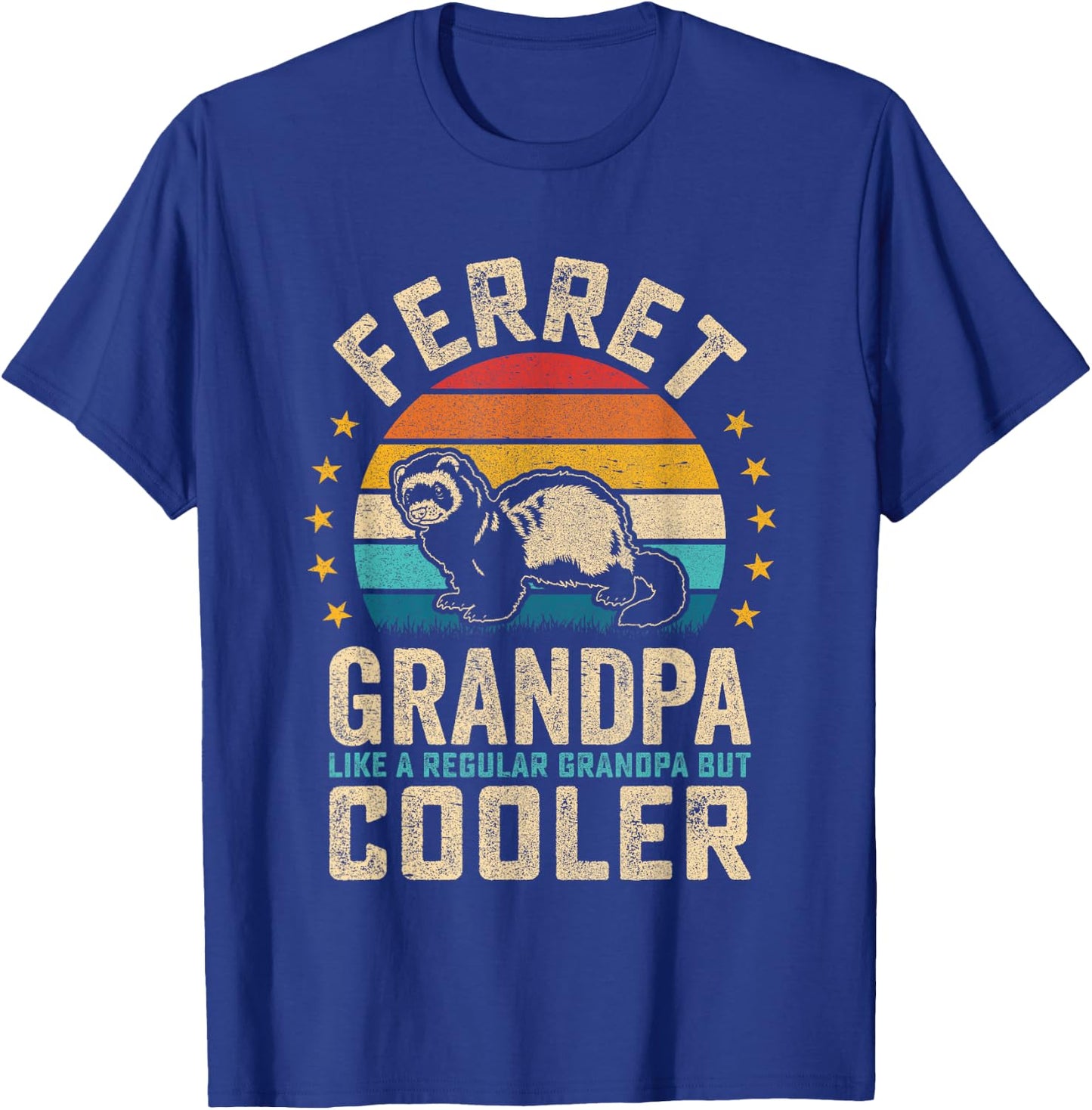 Ferret Grandpa like a Regular Grandpa but Cooler T-Shirt - T-Shirt | Royal