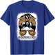 Bleached Football Mom Life with Leopard and Messy Bun Player T-Shirt - T-Shirt | Royal