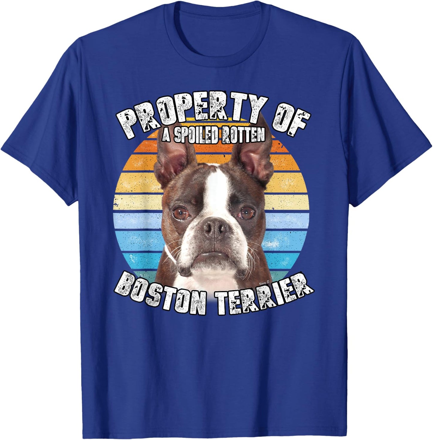 Boston Terrier Brindle Property Of T-Shirt - T-Shirt | Royal