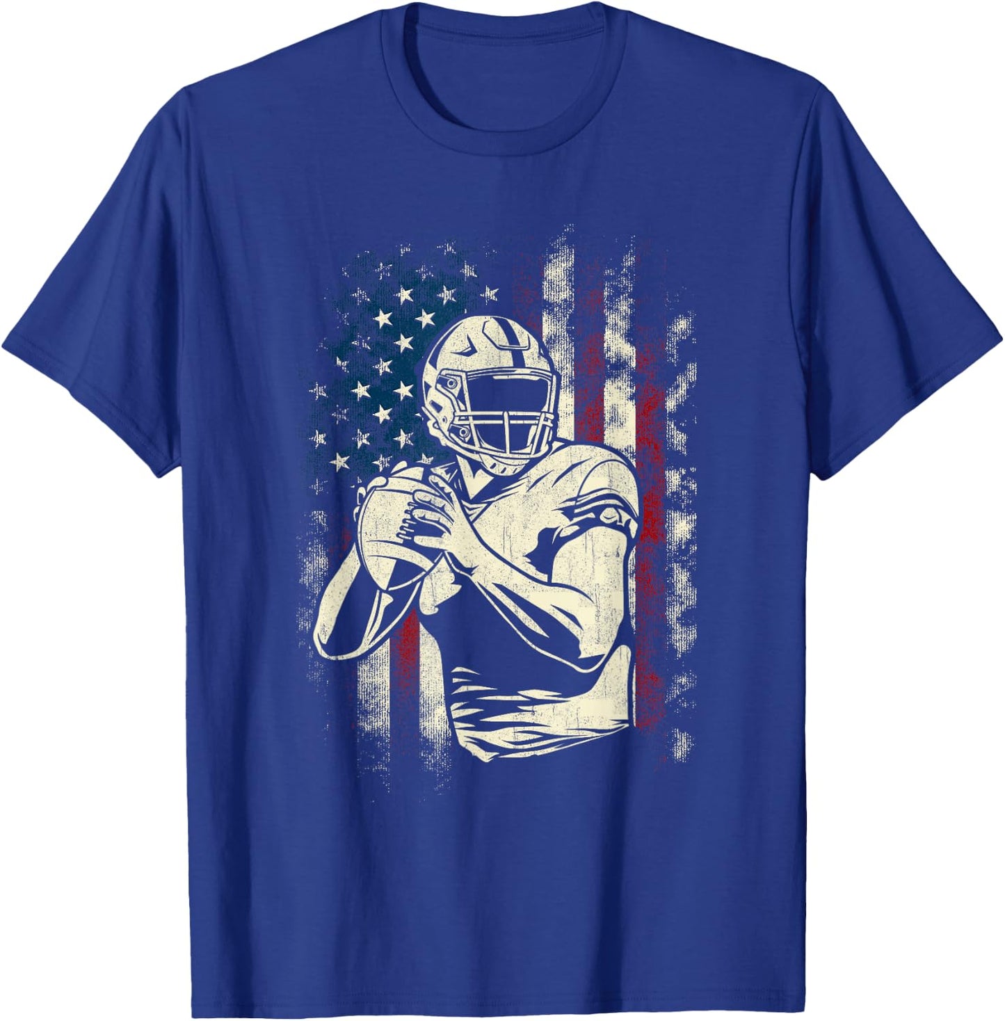 Patriotic Football Player - American Game Ball Sports Lover T-Shirt - T-Shirt | Royal