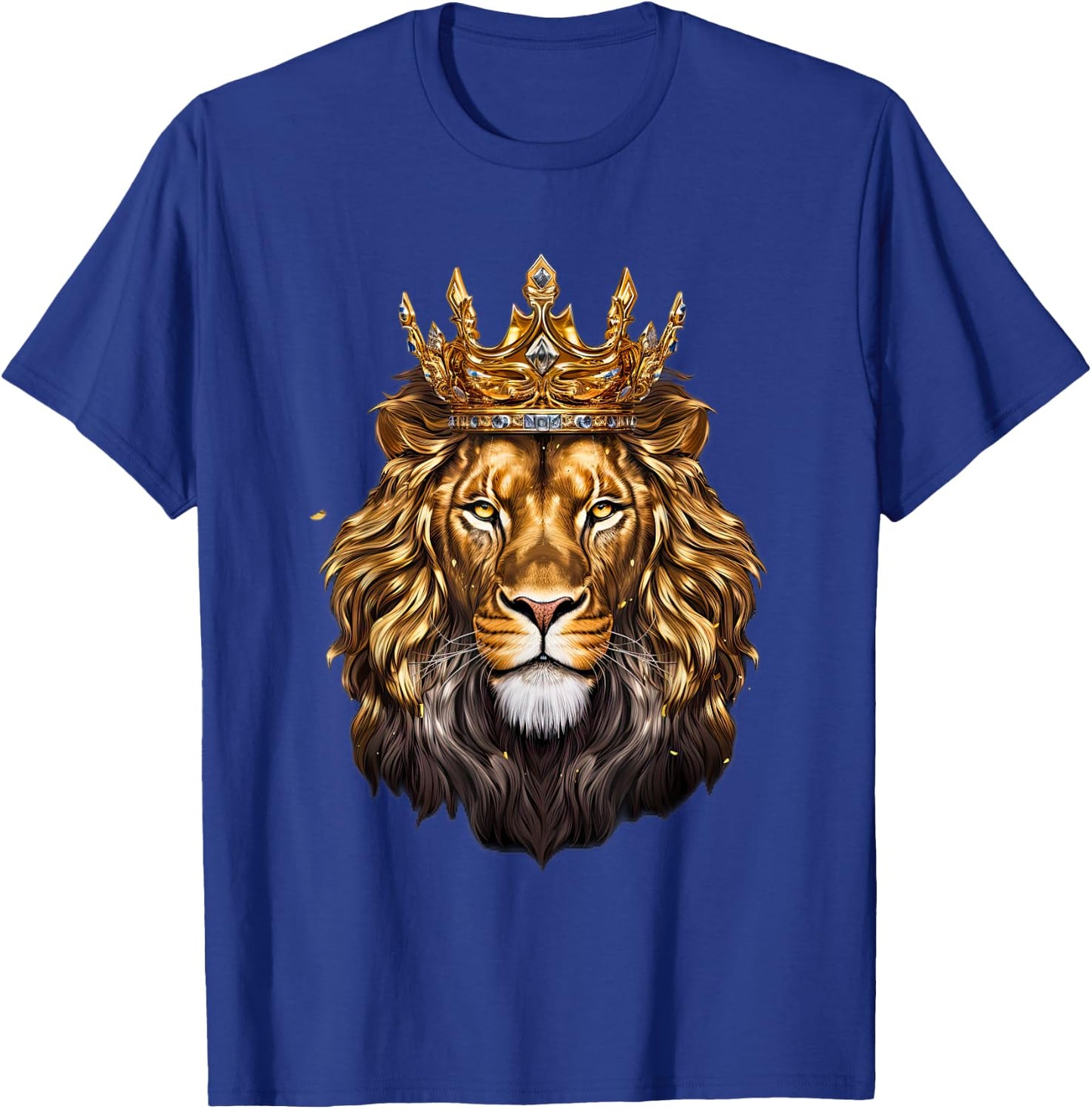 Lion Head Golden Crowned Biblical Lion of Judah T-Shirt - T-Shirt | Royal