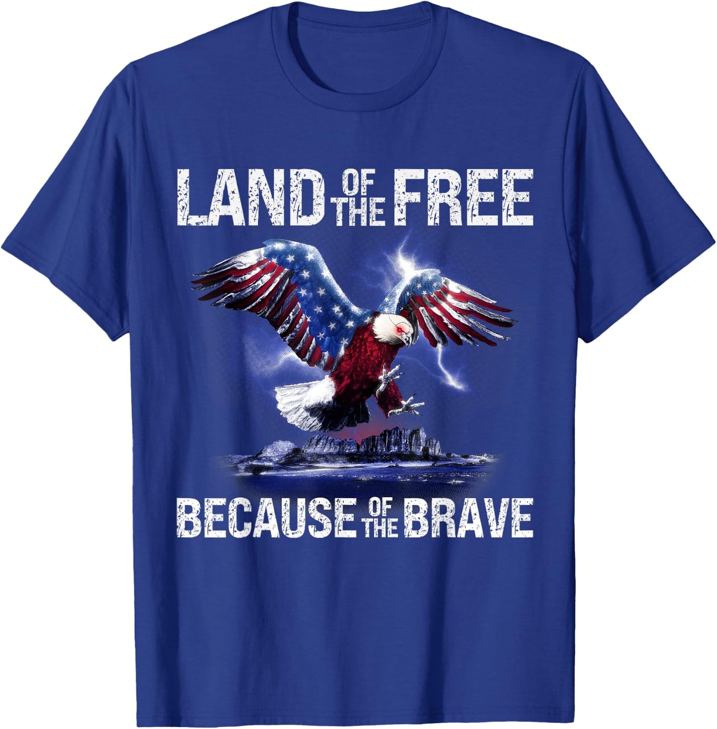 USA Eagle Land of the Free Because of the Brave T-Shirt - T-Shirt | Royal
