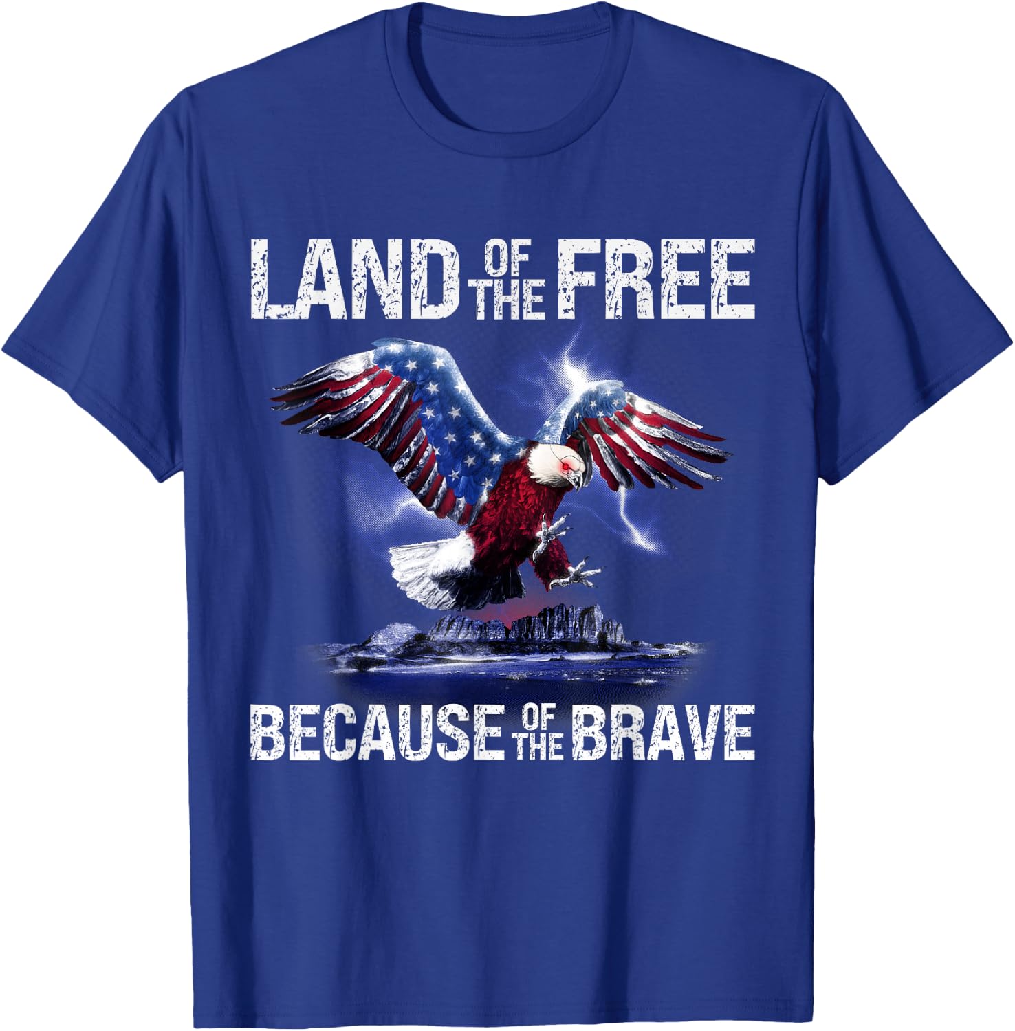 USA Eagle Land of the Free Because of the Brave T-Shirt - T-Shirt | Royal