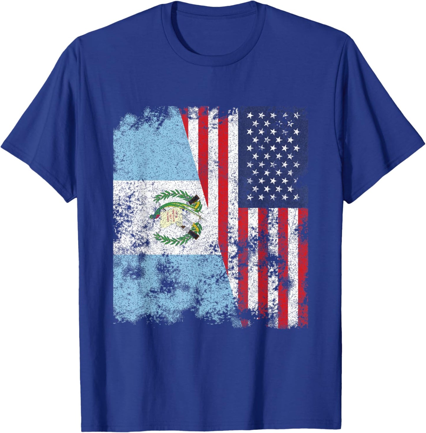 Guatemala USA Flag Distressed - Half American Kids Men T-Shirt - T-Shirt | Royal