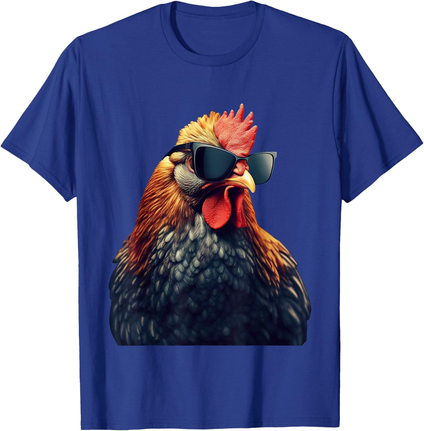 Retro Vintage Chicken Cool Rooster Wearing Sunglasses T-Shirt - T-Shirt | Royal