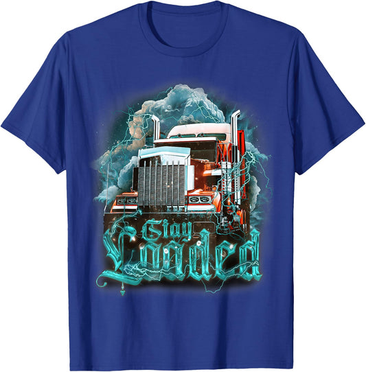 Truck Driver Design Dad Big Rig Semi-Trailer Truckin T-Shirt - T-Shirt | Royal