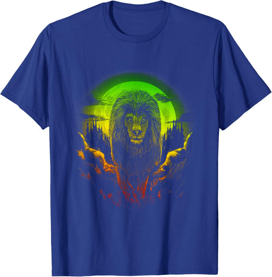 Rasta Reggae Lion Of Judah Jamaican Pride Rastafarian Lion T-Shirt - T-Shirt | Royal