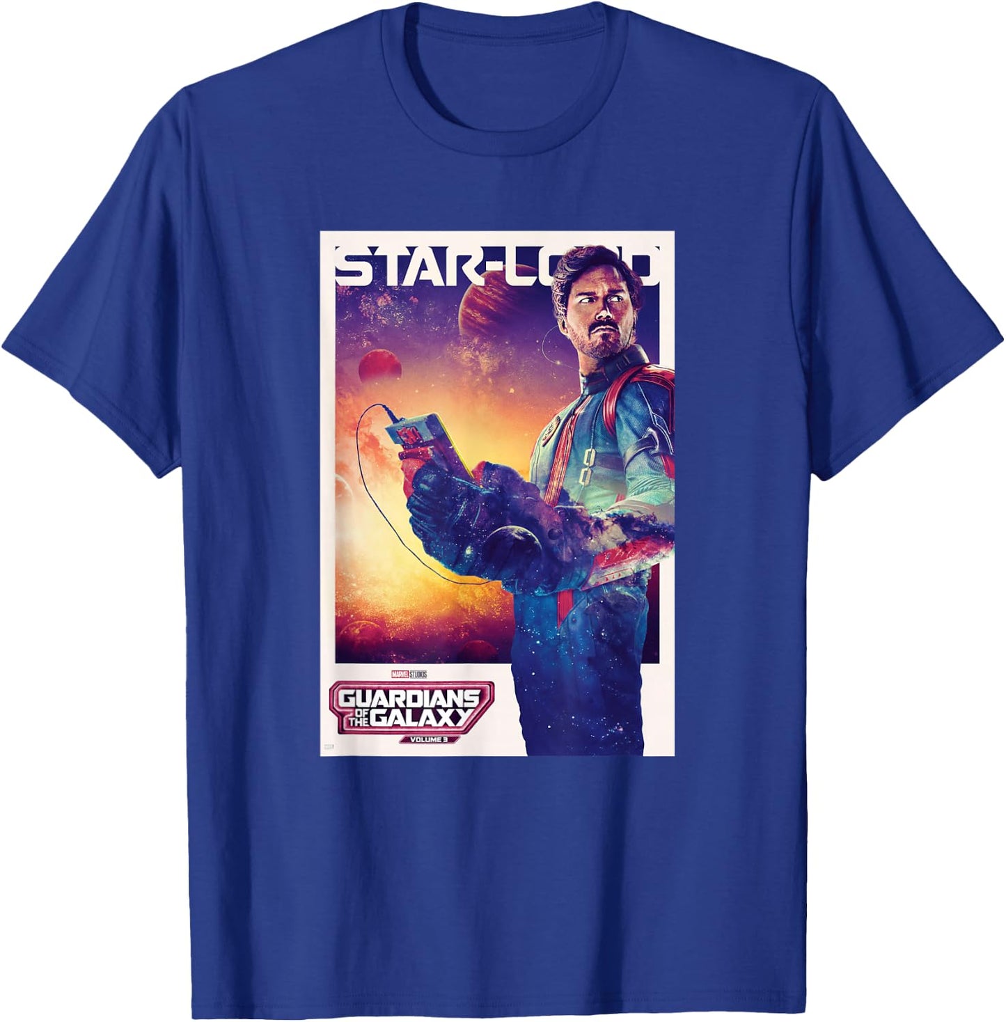 Marvel Guardians of The Galaxy Volume 3 Star-Lord Poster T-Shirt - T-Shirt | Royal
