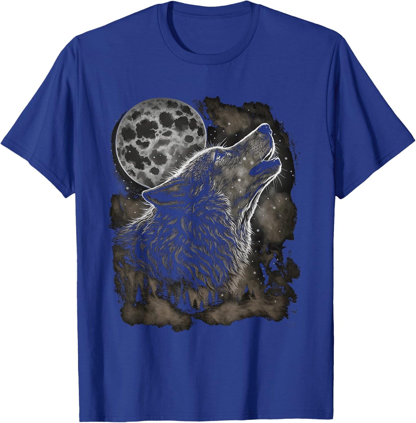 Wolves howling at moon wolf wild animal T-Shirt - T-Shirt | Royal