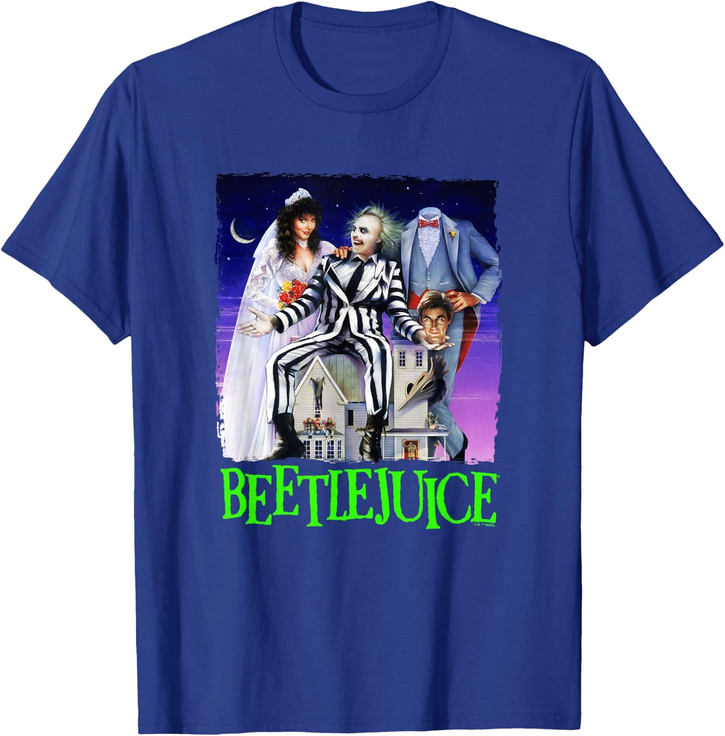 Beetlejuice Spooky Vintage Title Movie Poster T-Shirt - T-Shirt | Royal