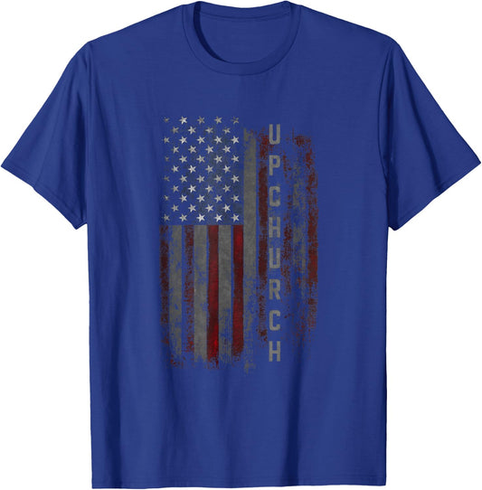 Upchurch Family American Flag T-Shirt - T-Shirt | Royal