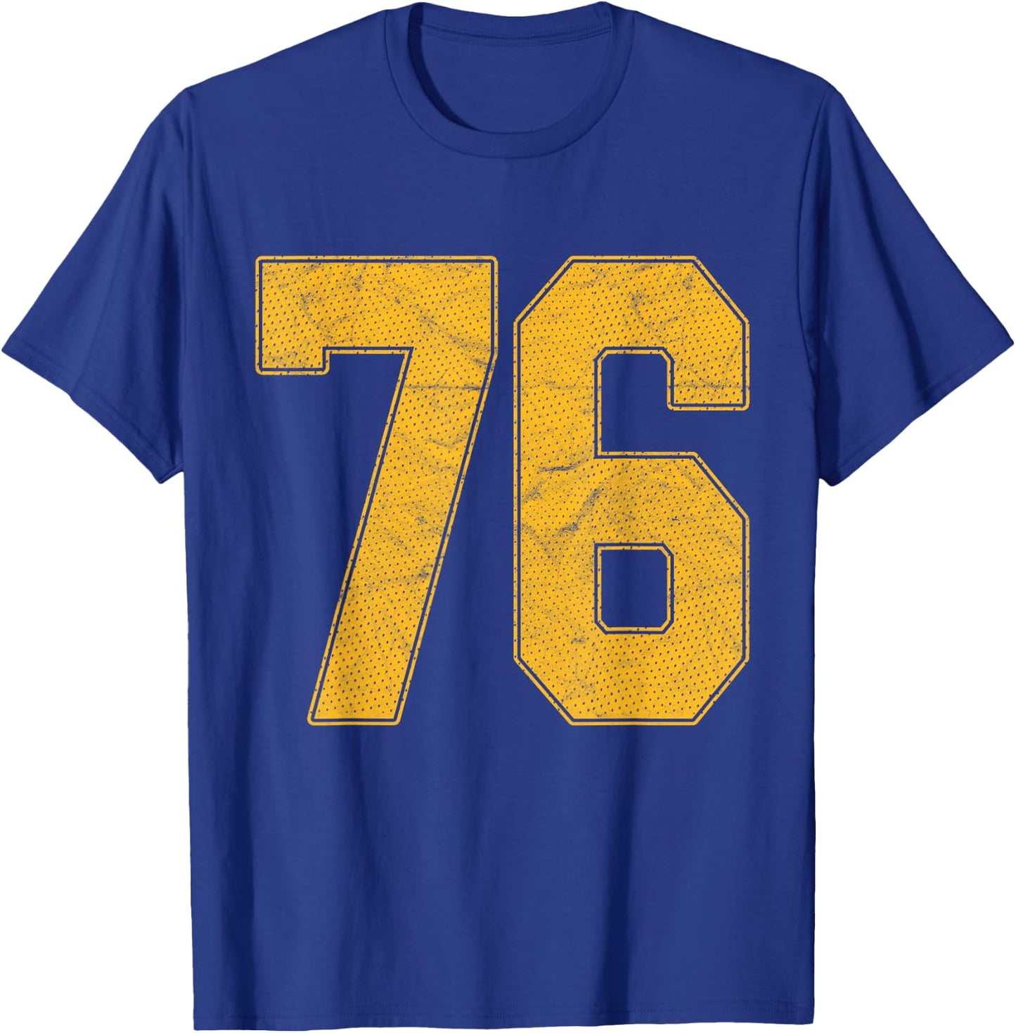Number 76 Numbered Uniform Sports Team Jersey 76th Birthday T-Shirt - T-Shirt | Royal