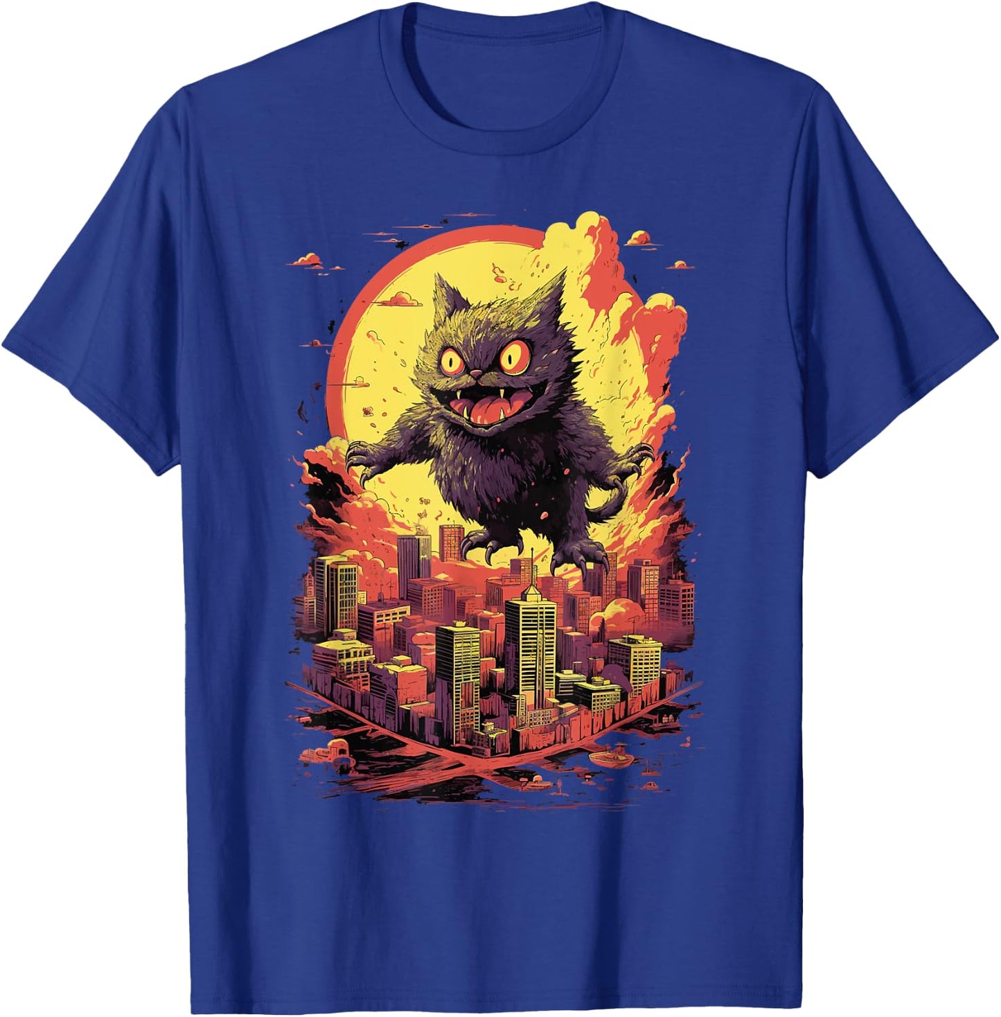 Catzilla Cat Jumping for Lover of Big Cats Kitty Kitten T-Shirt - T-Shirt | Royal