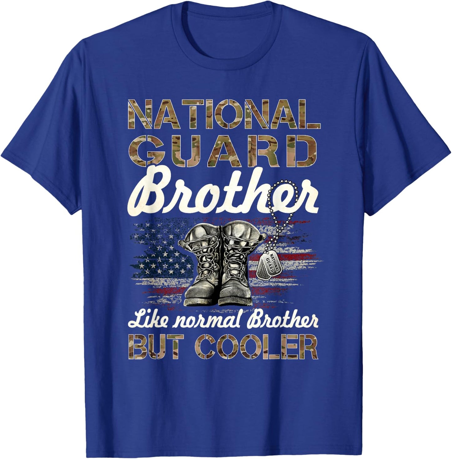 National Guard Brother Proud Brother Military Matching Gift T-Shirt - T-Shirt | Royal