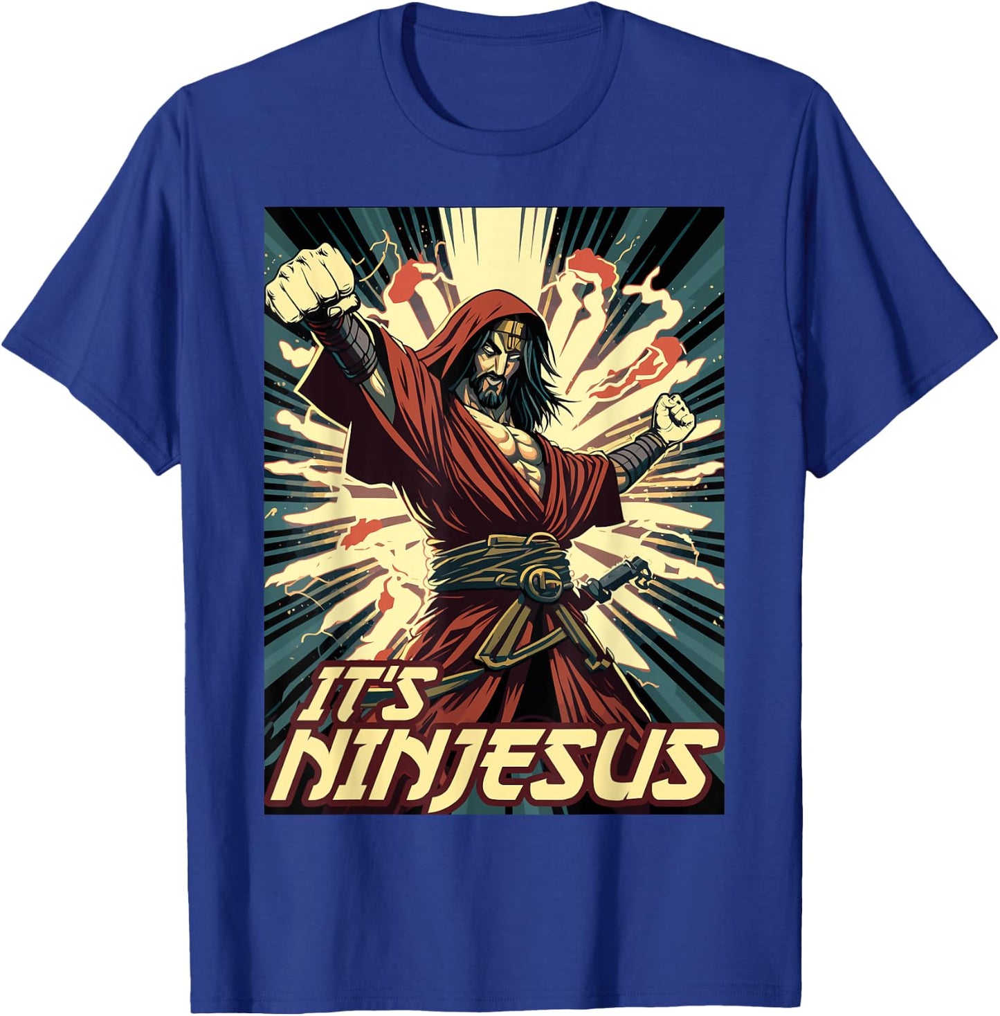 Ninjesus Jesus Ninja Christian T-Shirt - T-Shirt | Royal
