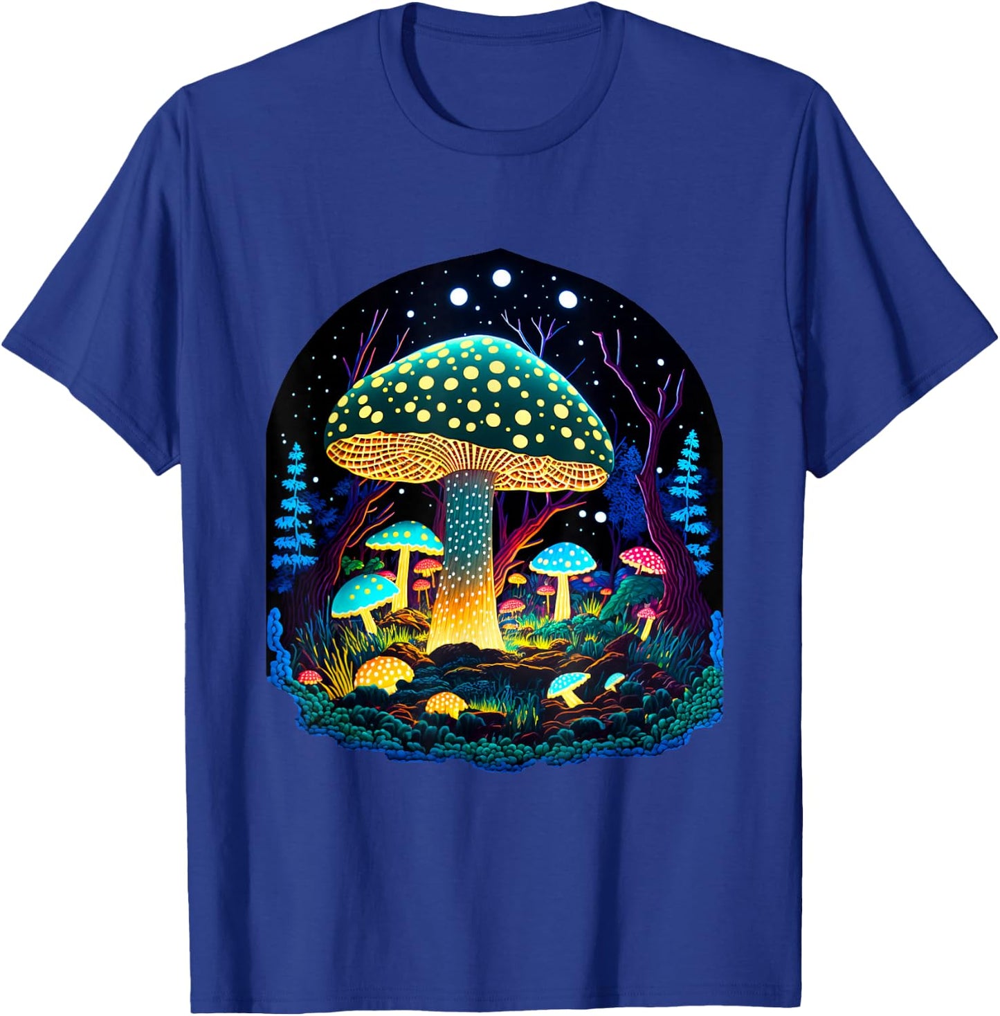 Mushroom Whisperer Colorful Fungi Design T-Shirt - T-Shirt | Royal