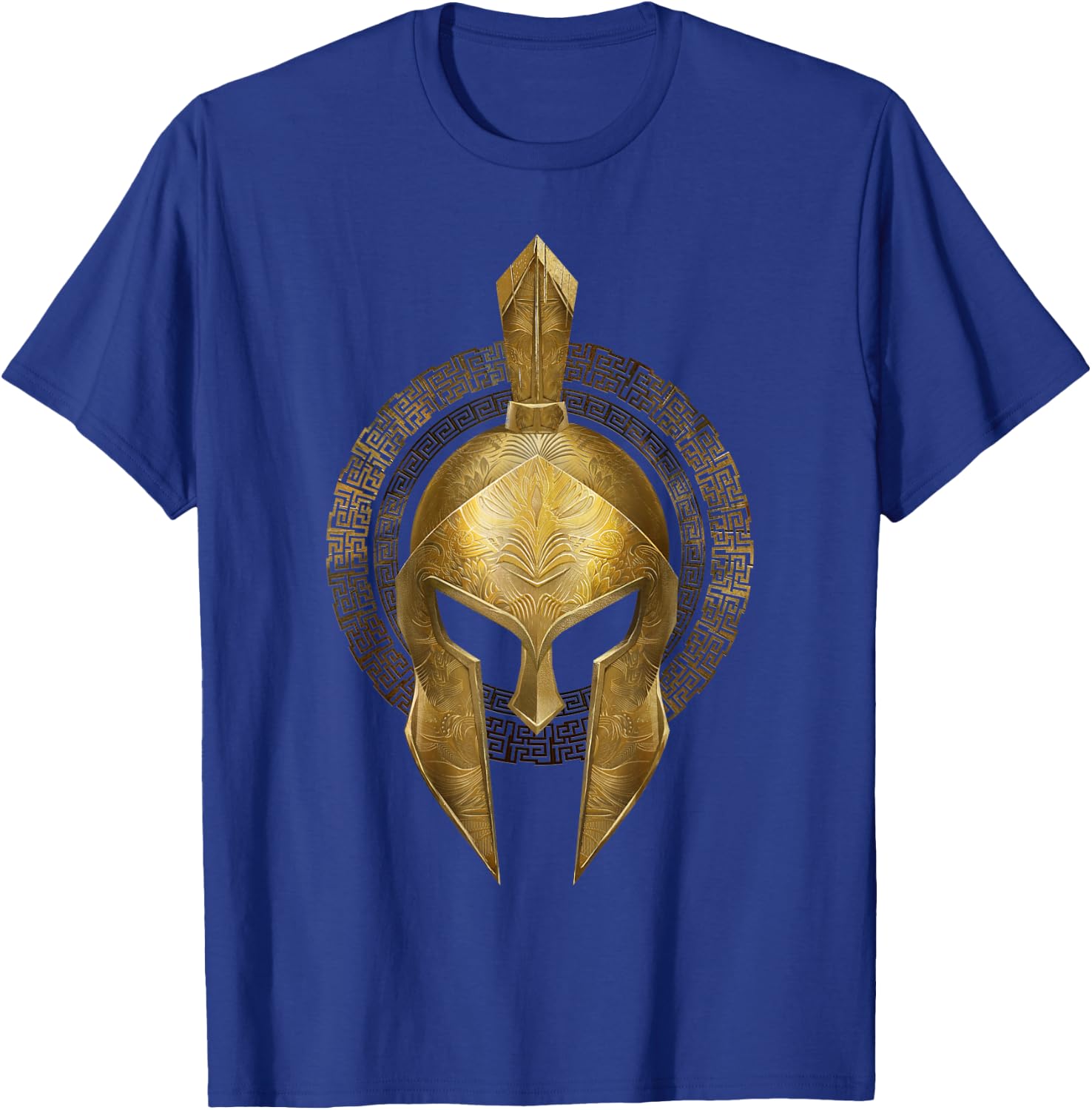 Spartan Helmet Warrior Gold Gladiator Sparta Greek Gym T-Shirt - T-Shirt | Royal