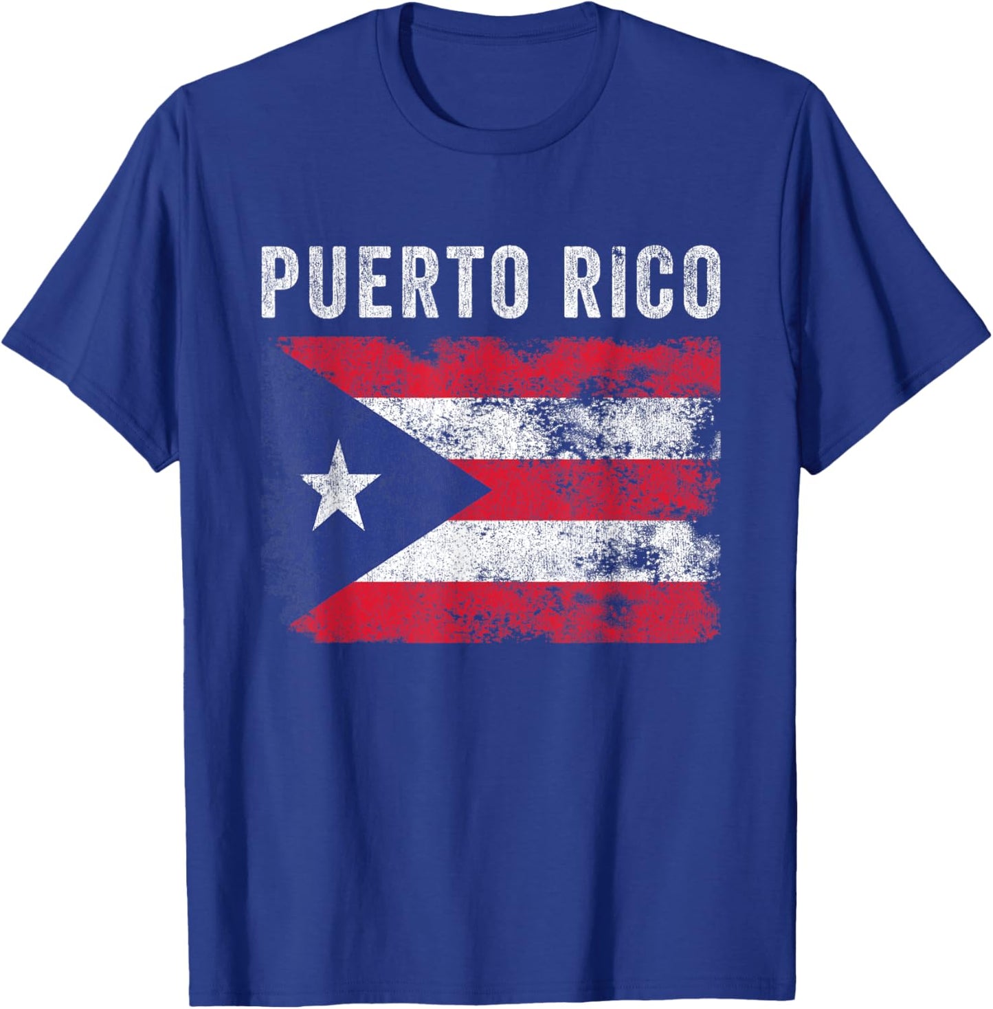 Puerto Rico Flag Distressed - Men Women - Puerto Rican Flag T-Shirt - T-Shirt | Royal