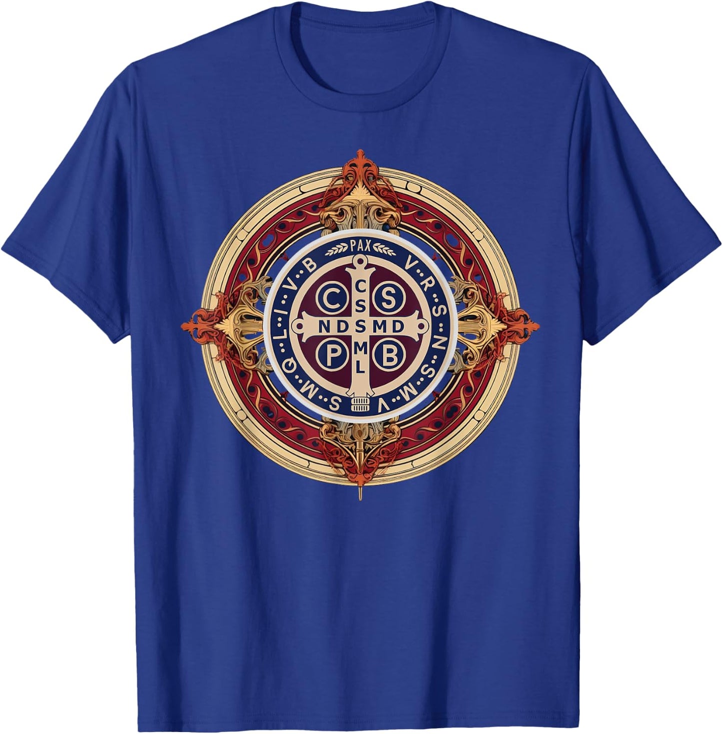 Catholic Saint Benedict Medal T-Shirt - T-Shirt | Royal