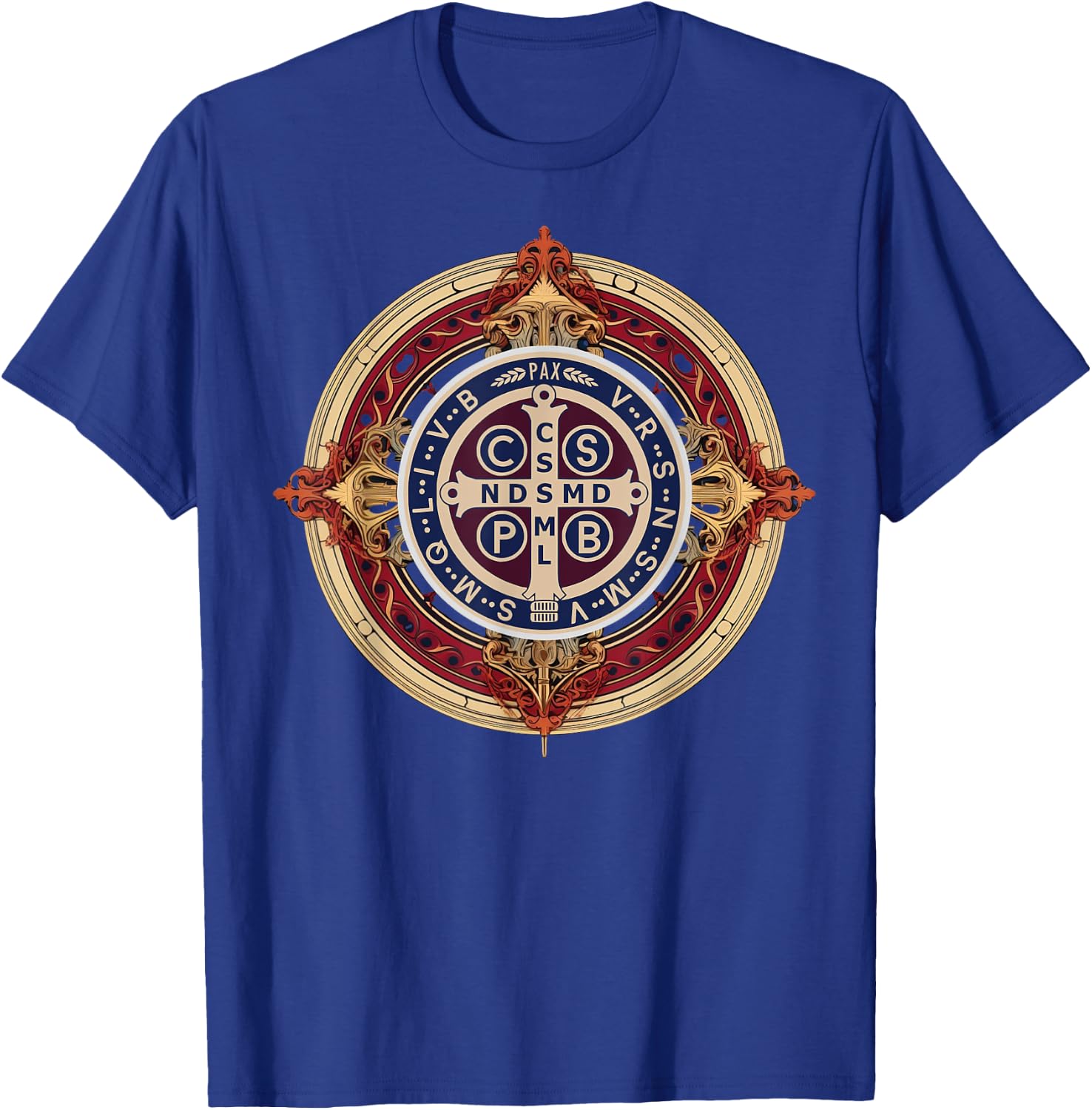 Catholic Saint Benedict Medal T-Shirt - T-Shirt | Royal