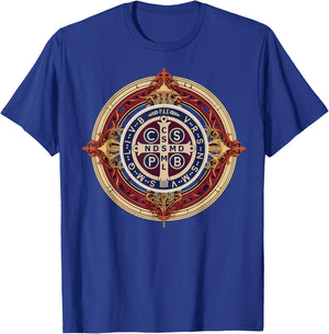 Catholic Saint Benedict Medal T-Shirt - T-Shirt | Royal