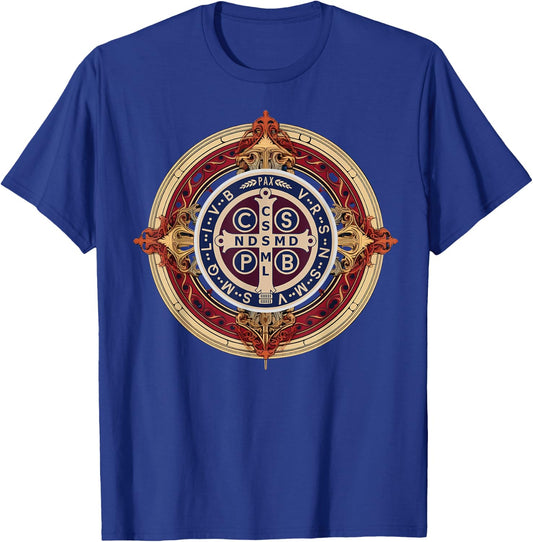 Catholic Saint Benedict Medal T-Shirt - T-Shirt | Royal