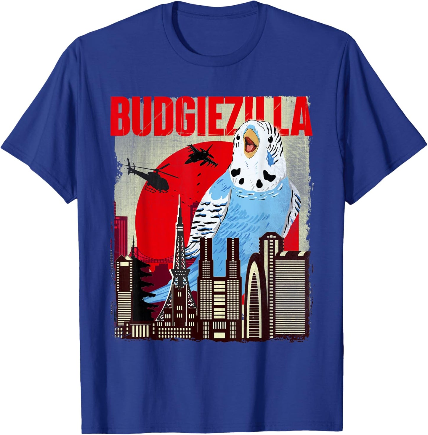 Budgiezilla - Parakeet Budgie Budgerigar Bird Lover T-Shirt - T-Shirt | Royal