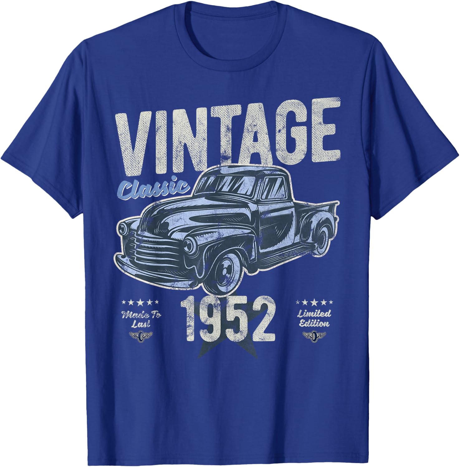 Vintage, Born 1952, Birthday, Classic Pick Up Truck T-Shirt - T-Shirt | Royal