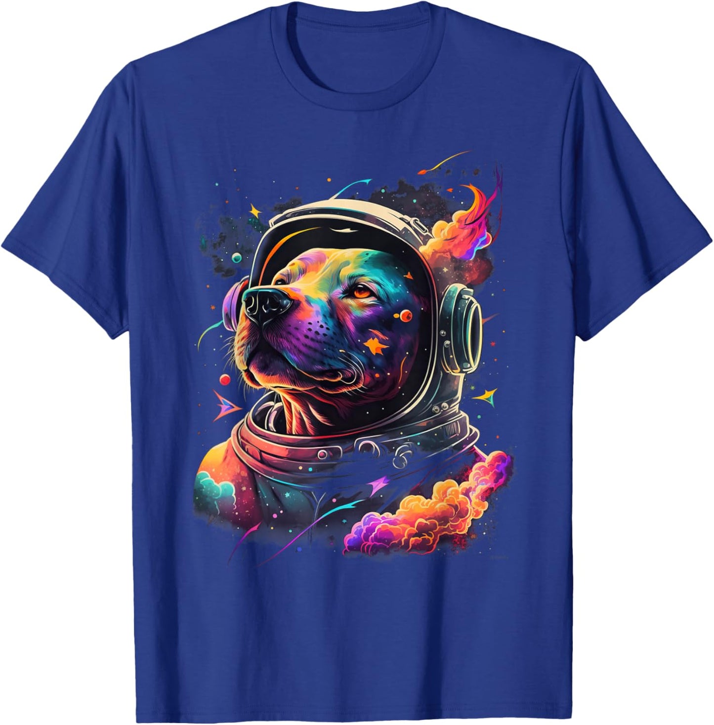 Astronaut PitBull dog Space Galaxy Women Kids T-Shirt - T-Shirt | Royal