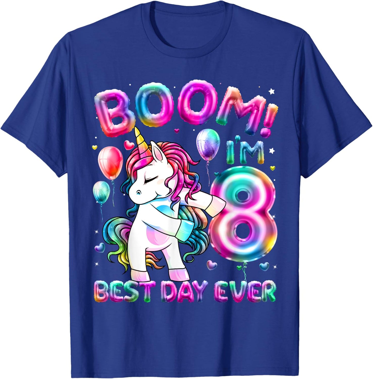 8 Years Old Flossing Unicorn Gifts 8th Birthday Girl Party T-Shirt - T-Shirt | Royal