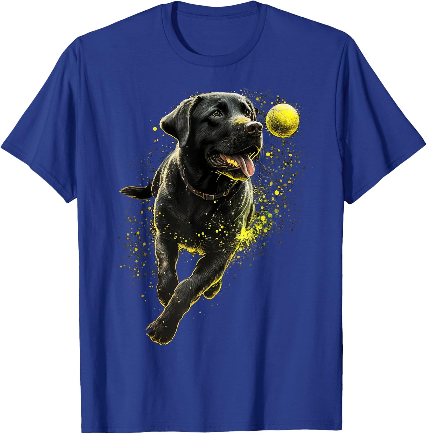Black Labrador Retriever chasing a ball Labrador Retriever T-Shirt - T-Shirt | Royal