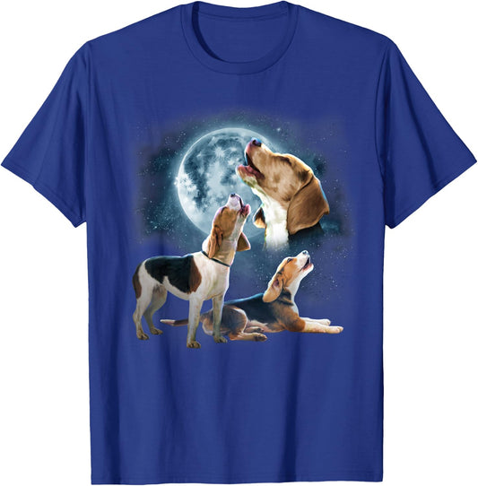Howling at The Moon Shirt - Funny Beagle Shirt - Beagle T-Shirt - T-Shirt | Royal