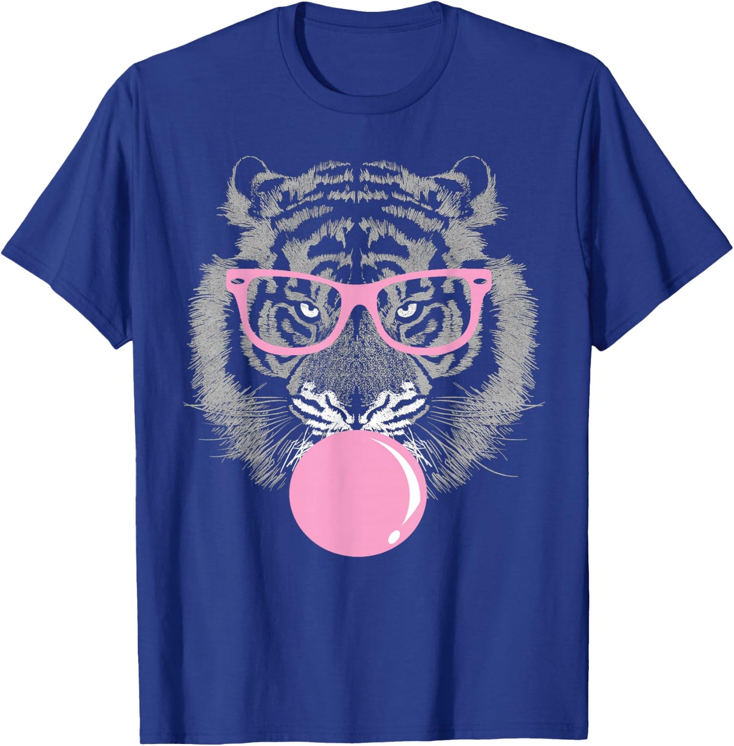 Tiger Face Pink Wild Cute Tigers Sunglasses Animal T-Shirt - T-Shirt | Royal