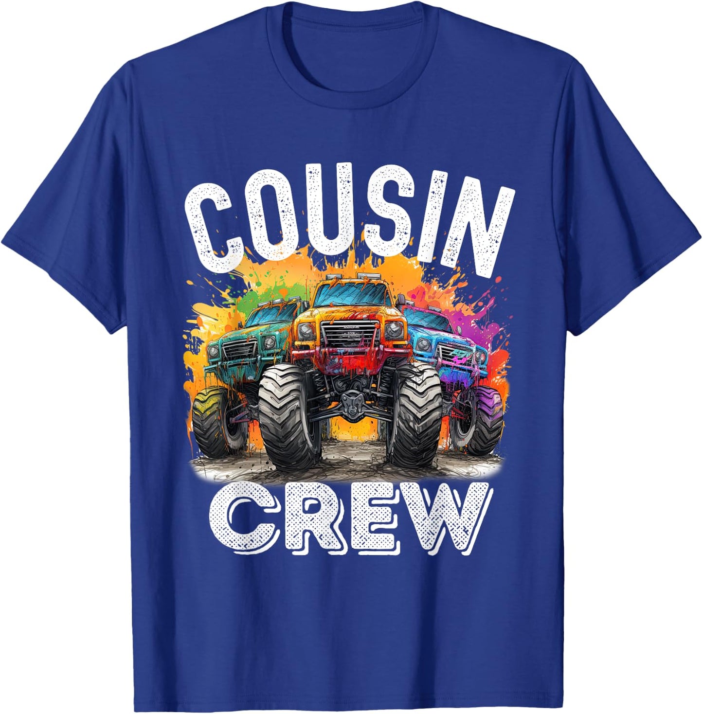 Cousin Crew Monster Truck Squad Boy Matching Family T-Shirt - T-Shirt | Royal