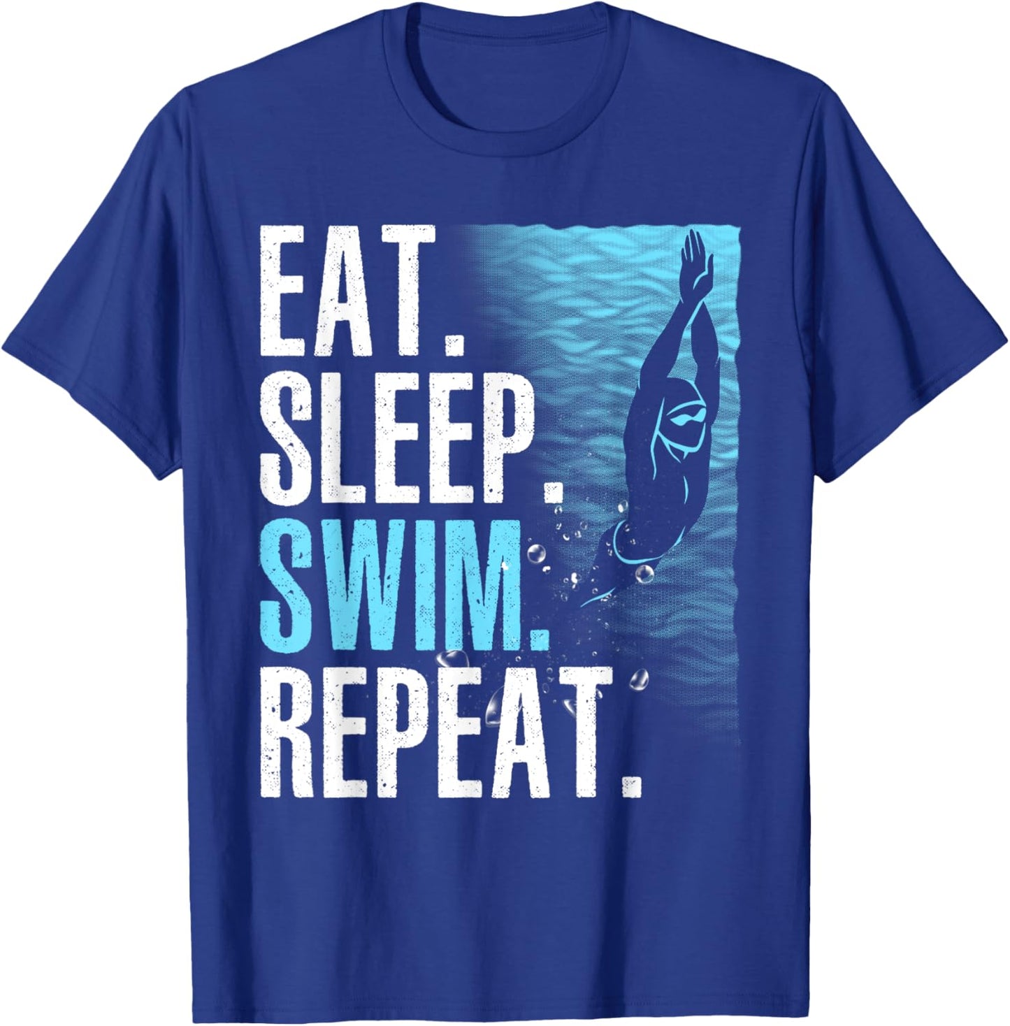 Funny Swimming Design Women Kids Swimmers Swim Team T-Shirt - T-Shirt | Royal