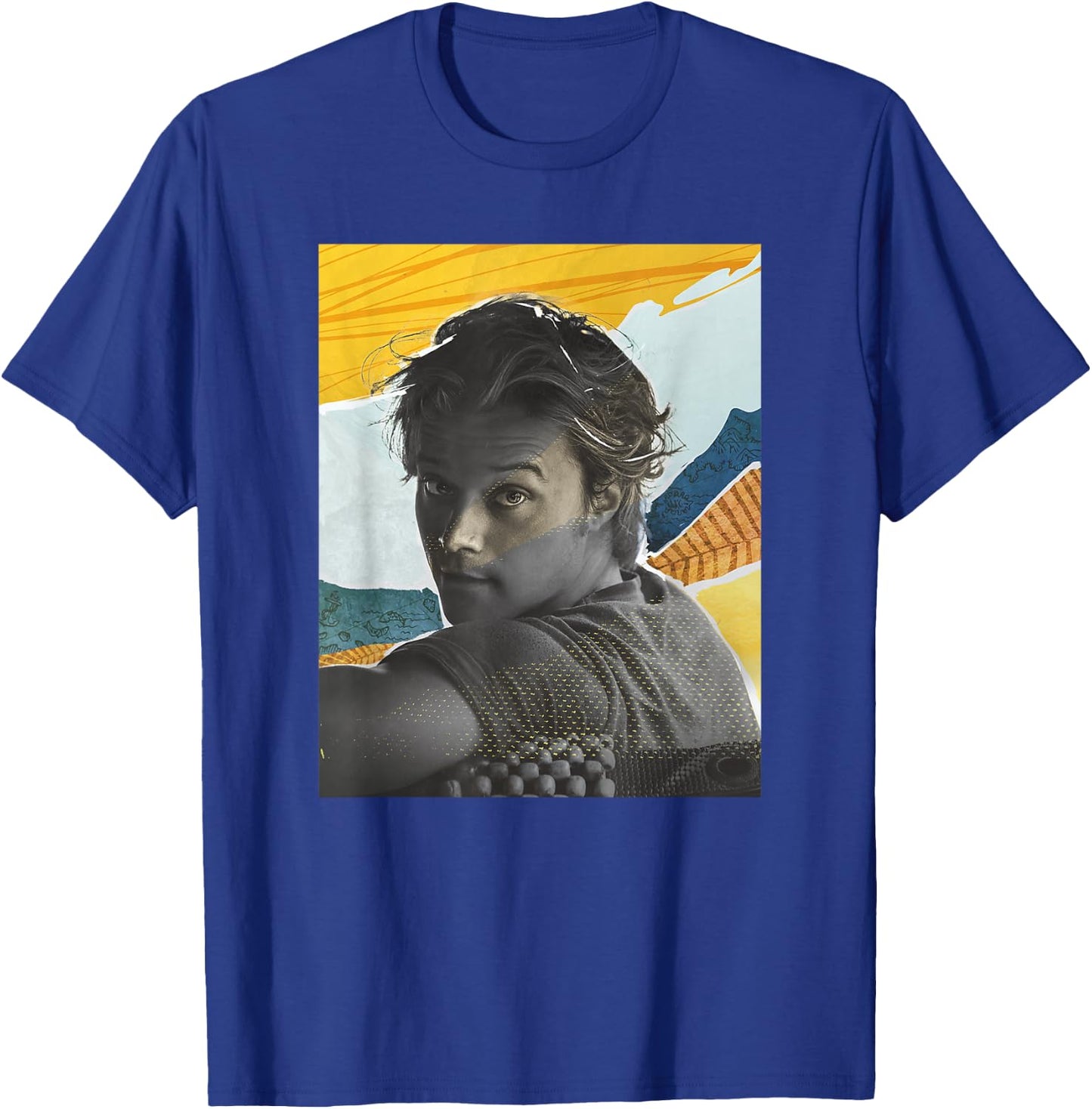 Outer Banks Season 3 JJ Maybank Mixed Media Collage Portrait T-Shirt - T-Shirt | Royal