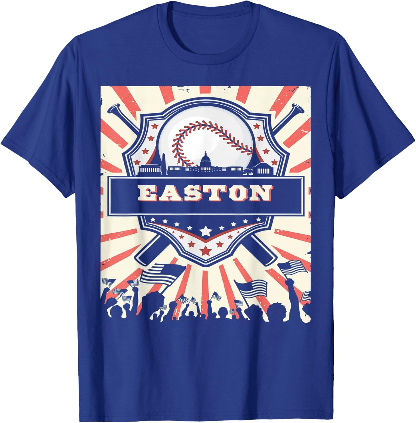 First name Easton Baseball for game day T-Shirt - T-Shirt | Royal