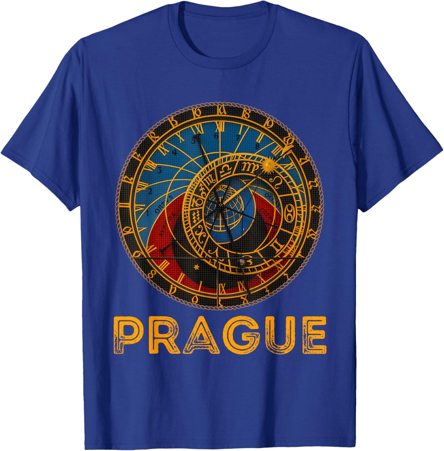 Prague Czech Republic Souvenir Astronomical Clock Prague T-Shirt - T-Shirt | Royal