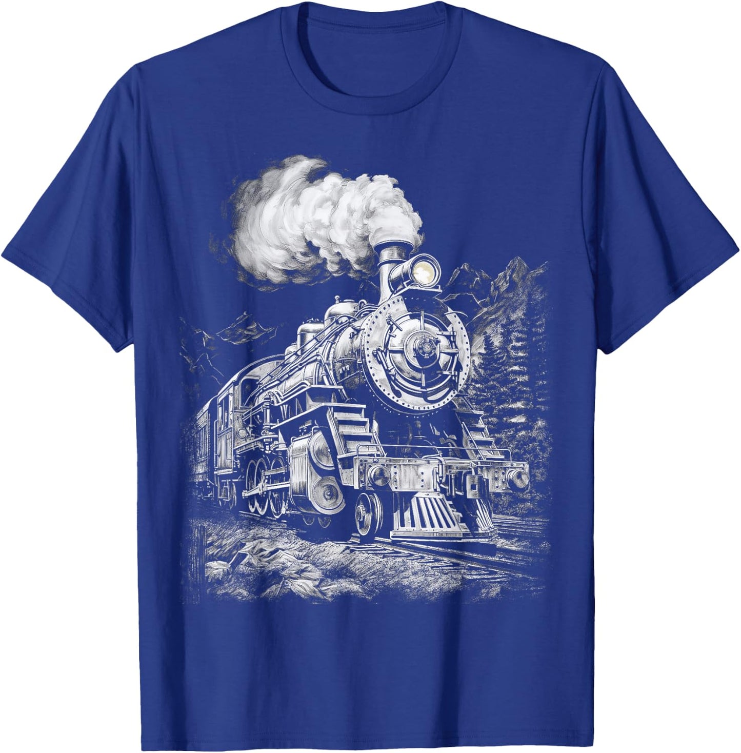 Steam Engine Train Steam Train Locomotive Vintage Train T-Shirt - T-Shirt | Royal