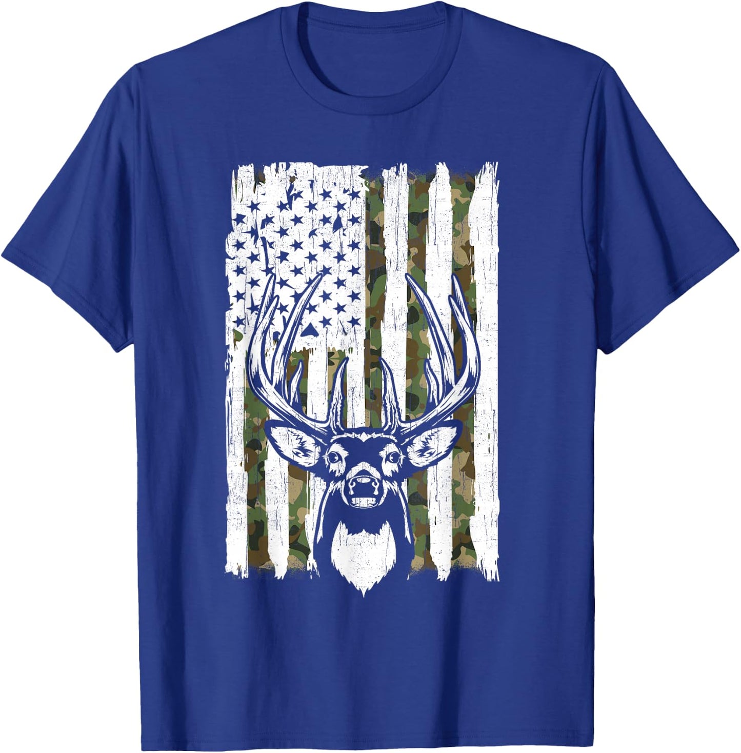 American Flag Deer Hunting Gift Dad Hunter from Son Daughter T-Shirt - T-Shirt | Royal