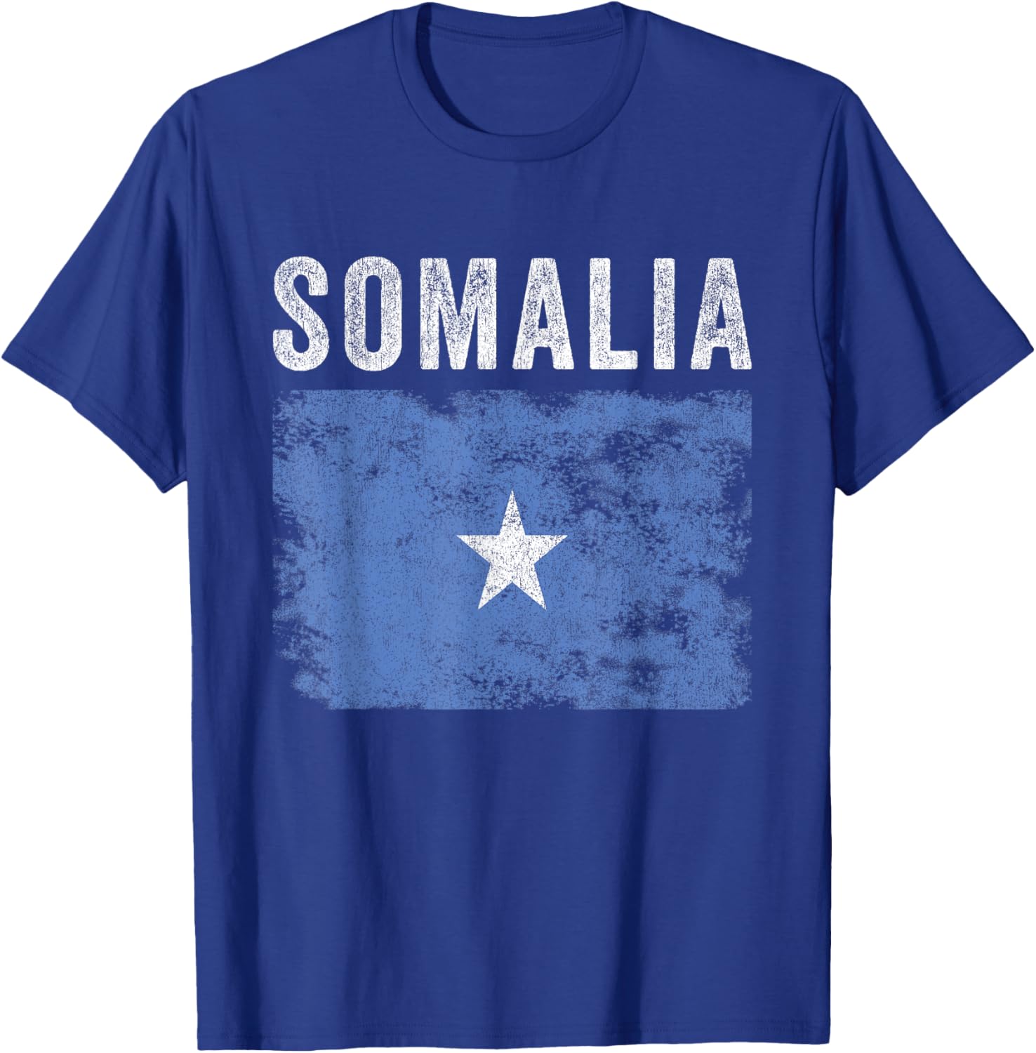 Somalia Flag Distressed - Men Women Kids - Somali Flag T-Shirt - T-Shirt | Royal
