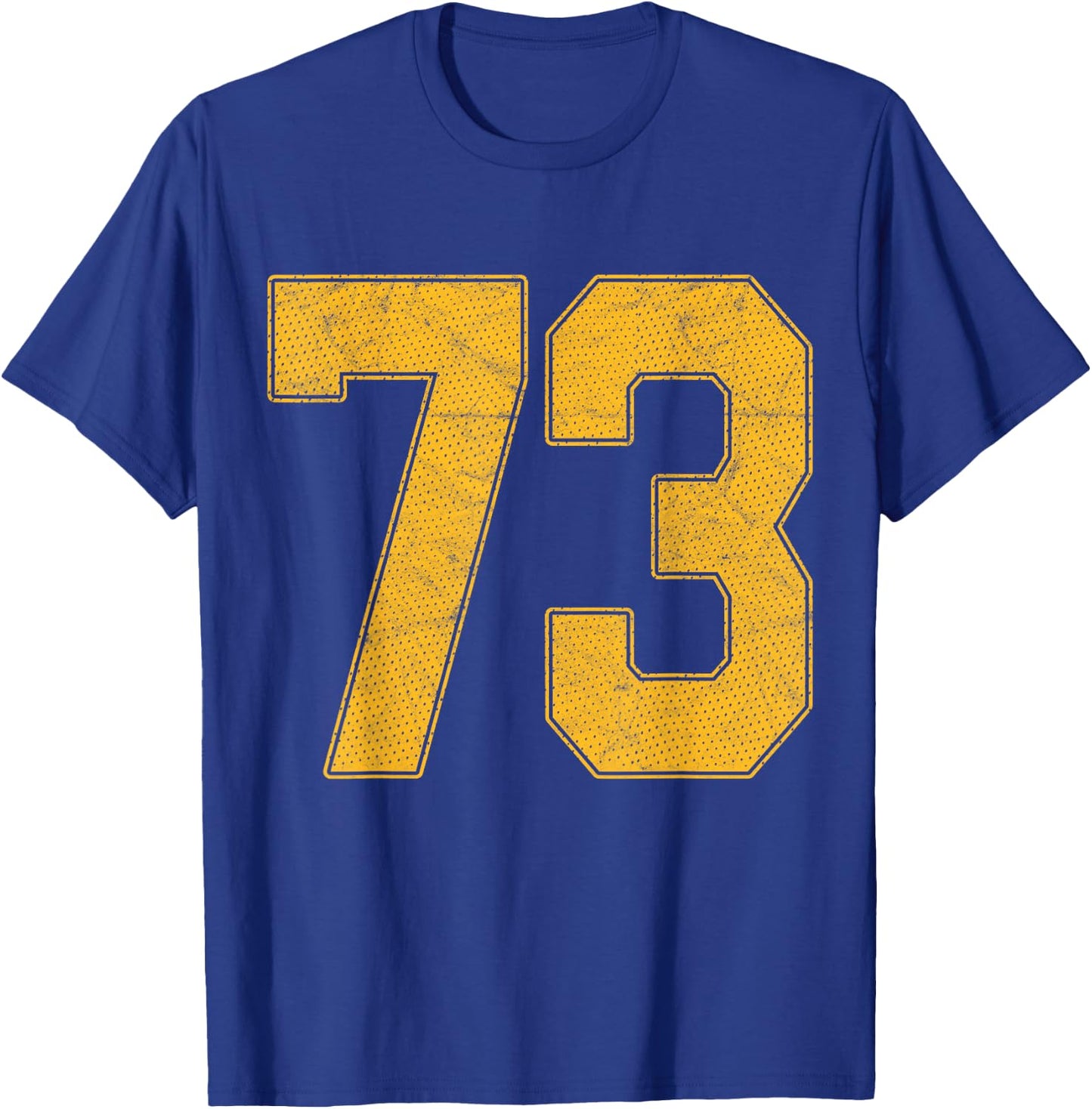Number 73 Numbered Uniform Sports Team Jersey 73rd Birthday T-Shirt - T-Shirt | Royal